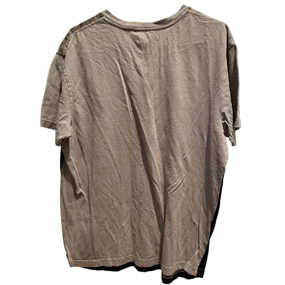 Guess Jeans Graphic Tee XL Men's Grey Black Paisley Paint Drip Los Angeles Shirt - Picture 2 of 3